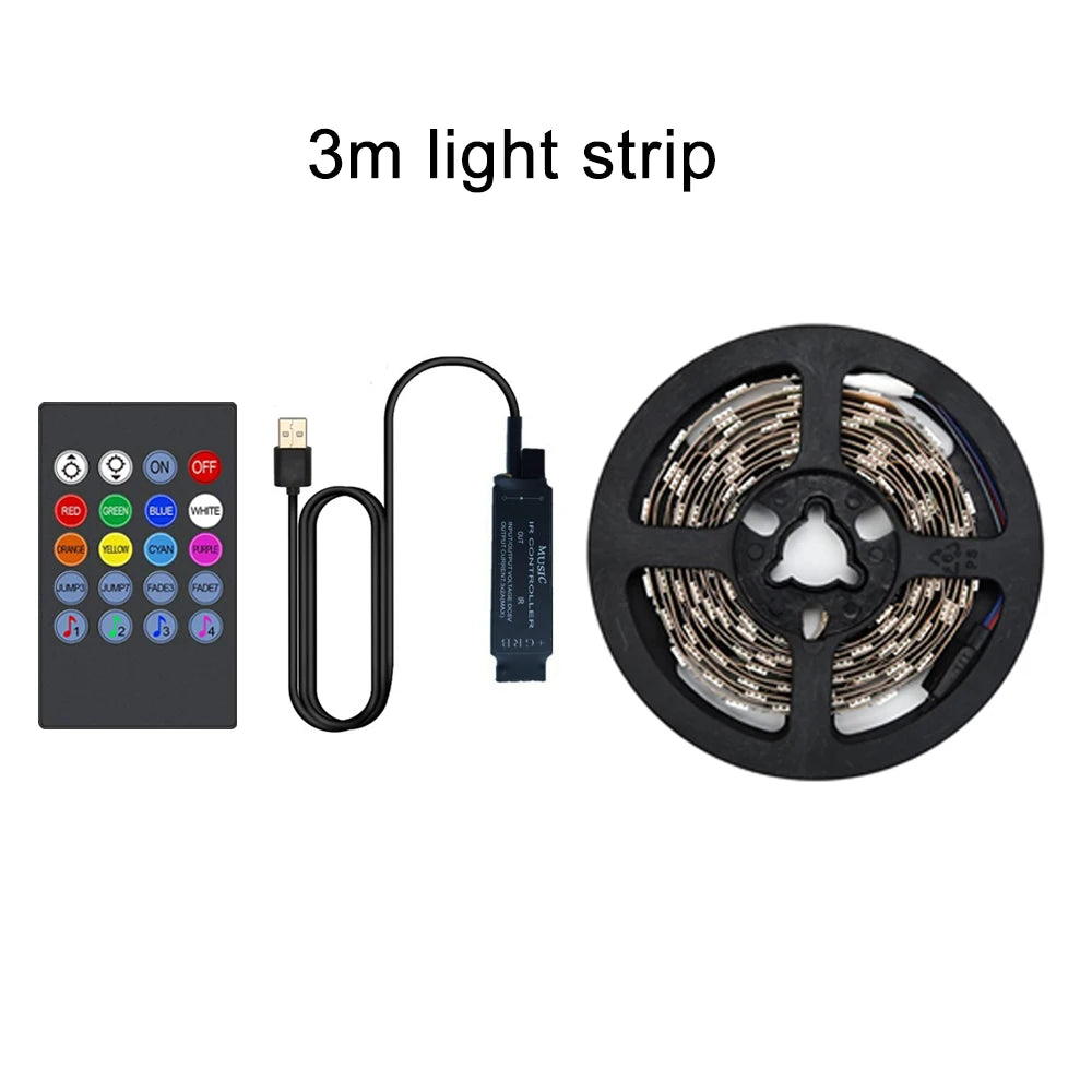 TV Backlight Music Sync USB Powered RGB LED Strip Light for 15 - 80 Inch TV, Mirror, PC