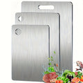 Stainless Steel 3pcs Cutting Boards - BPA-Free Dishwasher Safe Non-Slip Kitchen Boards w/Juice Groove, Rustproof & Space Saving