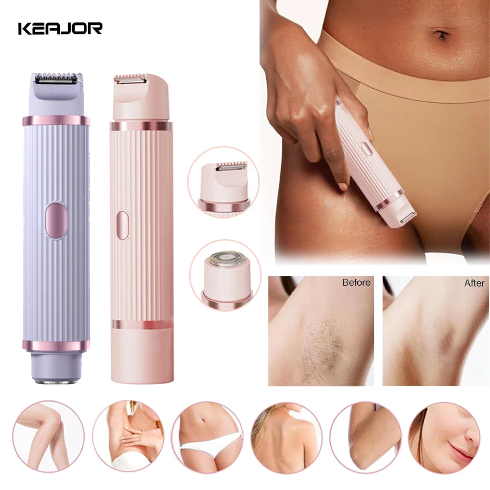 Electric Razor For Women Face Shaver Portable Hair Removal Leg Armpit Bikini Body Hair Trimmer Painless Facial Mustache Epilator